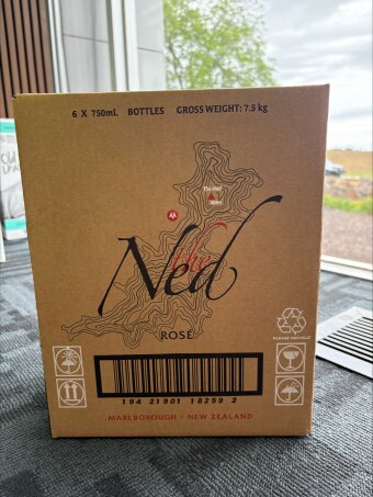 New The Ned wine Carton - sustainably made Kraft carton with less ink and no lamination