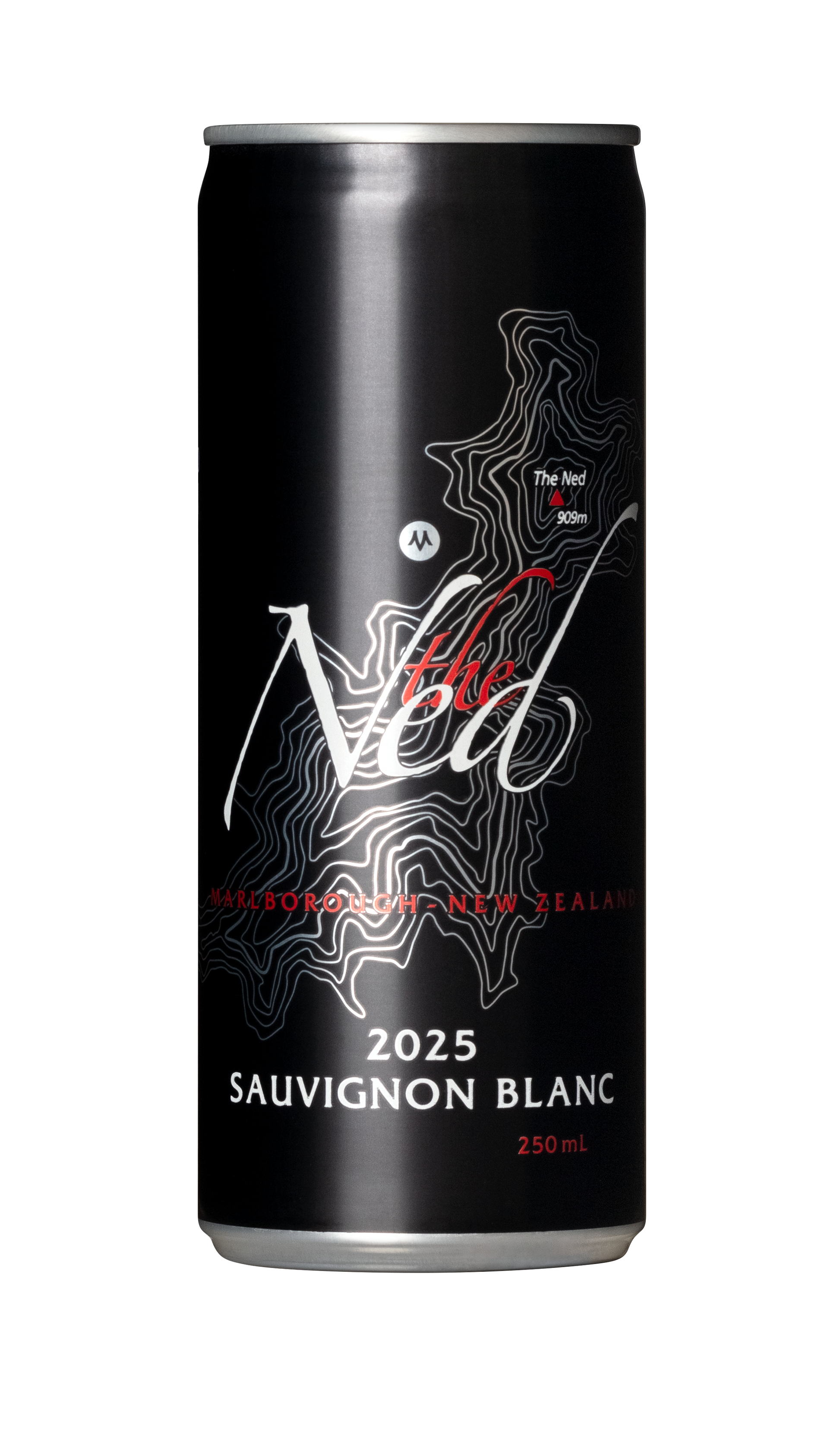 The Ned Sauvignon Blanc Can 2025, 250ml. Wine from Marlborough, New Zealand, Marisco Vineyards.