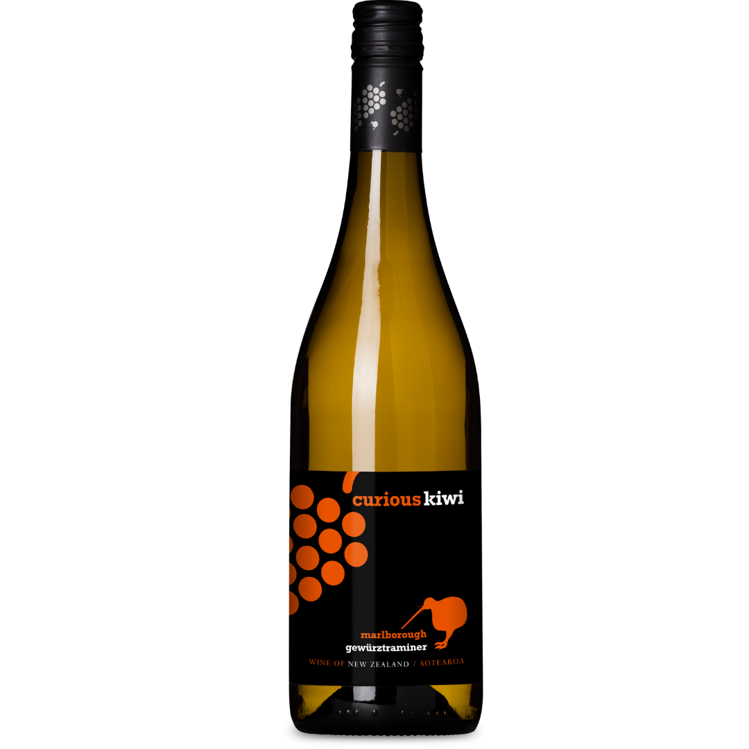 Curious Kiwi Gewurztraminer, 750ml, Marisco Vineyards, Marlborough, New Zealand.