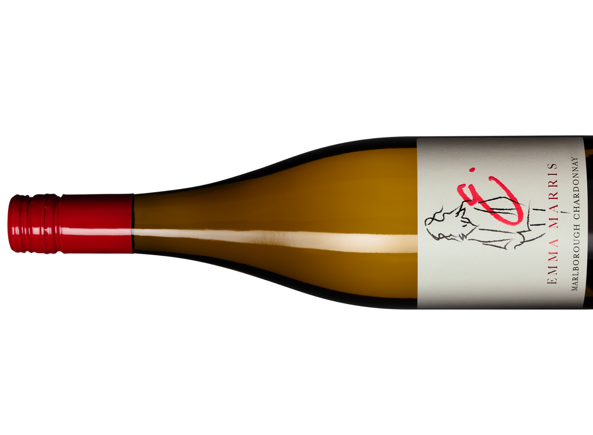 A bottle of Emma Marris Chardonnay 2025