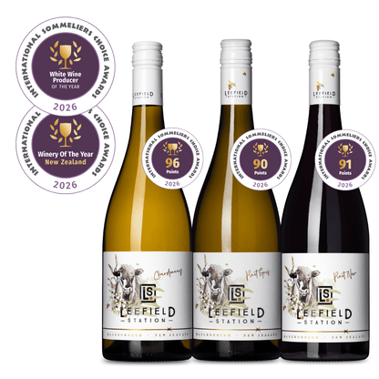 The award winning Leefield Station wines with awards from the International Sommeliers Choice awards 2026